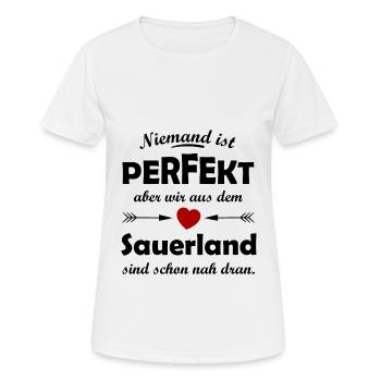 La patrie du Sauerland - T-shirt respirant Femme - blanc - Devant - AI Model Female 172 dark (172cm)
