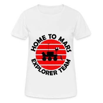 L’équipe de recherche sur Mars - T-shirt respirant Femme - blanc - Devant - AI Model Female 172 dark (172cm)