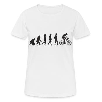 Evolution Bicycle - Frauen T-Shirt atmungsaktiv - Weiß - Vorne - AI Model Female 172 dark (172cm)