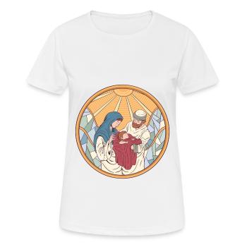 Jesus birth Mary and Joseph - Women's Breathable T-Shirt - white - Front - AI Model Female 172 dark (172cm)