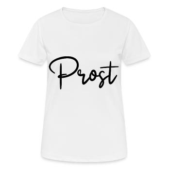 Prost Anstoßen Trinkspruch - Frauen T-Shirt atmungsaktiv - Weiß - Vorne - AI Model Female 172 dark (172cm)