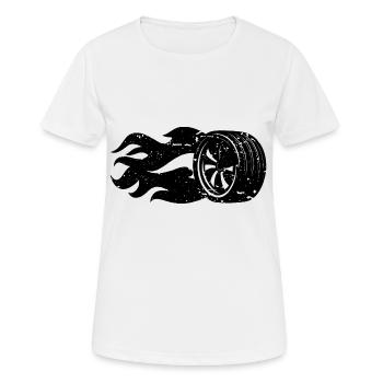 Burning Tire Flames Motorsport - T-shirt respirant Femme - blanc - Devant - AI Model Female 172 dark (172cm)