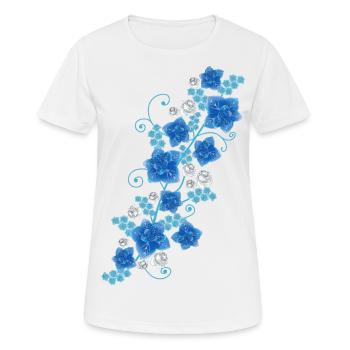 Blauer Garten - Frauen T-Shirt atmungsaktiv - Weiß - Vorne - AI Model Female 172 dark (172cm)