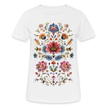 Original floral pattern - Women's Breathable T-Shirt - white - Front - AI Model Female 172 dark (172cm)