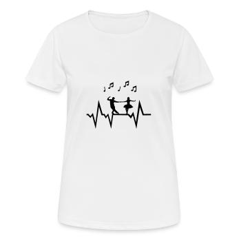 Dancer & Heartbeat with music notes - T-shirt respirant Femme - blanc - Devant - AI Model Female 172 dark (172cm)