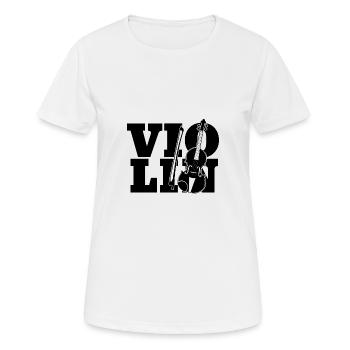 Violin violin violin player font - Women's Breathable T-Shirt - white - Front - AI Model Female 172 dark (172cm)