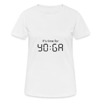 Yoga Méditation Spiritualité montre noir - T-shirt respirant Femme - blanc - Devant - AI Model Female 172 dark (172cm)