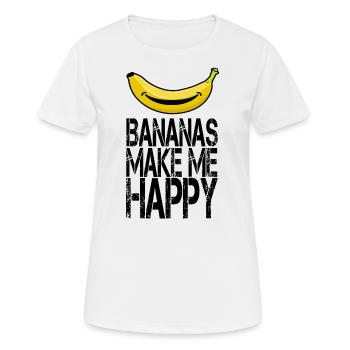 Bananen machen mich glücklich! - Frauen T-Shirt atmungsaktiv - Weiß - Vorne - AI Model Female 172 dark (172cm)