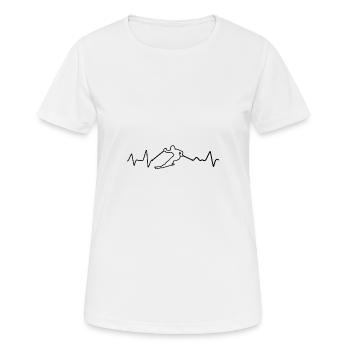 Ski Ski Heartbeat Noir - T-shirt respirant Femme - blanc - Devant - AI Model Female 172 dark (172cm)