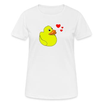 Quietscheente Valentinstag - Frauen T-Shirt atmungsaktiv - Weiß - Vorne - AI Model Female 172 dark (172cm)