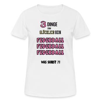 Federball Federballerin Spielerin Sport Badminton - Frauen T-Shirt atmungsaktiv - Weiß - Vorne - AI Model Female 172 dark (172cm)