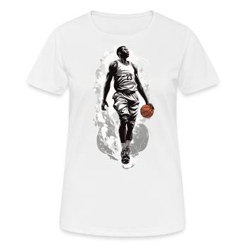Basket-ball Dribble Dynamique Streetwear Design - T-shirt respirant Femme - blanc - Devant - AI Model Female 172 dark (172cm)