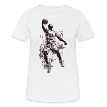 Basketball Dunk Aesthetic Streetwear Design - Frauen T-Shirt atmungsaktiv - Weiß - Vorne - AI Model Female 172 dark (172cm)