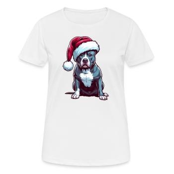 Pitbull The Santa Claus - Women's Breathable T-Shirt - white - Front - AI Model Female 172 dark (172cm)