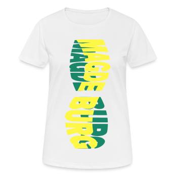 Magdebourg Allemagne Ville Skyline Police Colorée - T-shirt respirant Femme - blanc - Devant - AI Model Female 172 dark (172cm)
