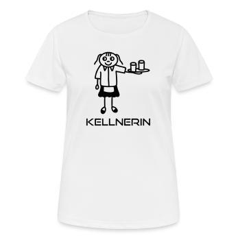 Kellnerin mit Getränken - Frauen T-Shirt atmungsaktiv - Weiß - Vorne - AI Model Female 172 dark (172cm)