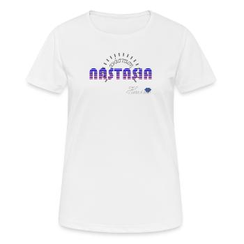 Nastasia bleu violet étymologie d'origine Grecque. - T-shirt respirant Femme - blanc - Devant - AI Model Female 172 dark (172cm)