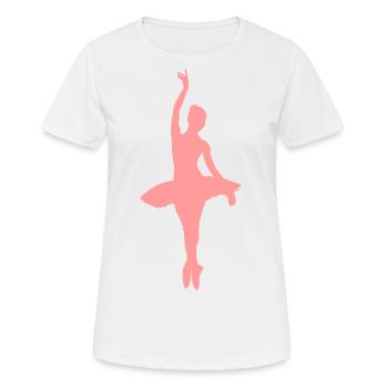 Ballarina danse rose ballet - T-shirt respirant Femme - blanc - Devant - AI Model Female 172 dark (172cm)