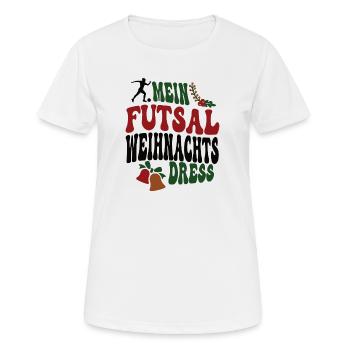 Futsalerin Weihnachten Futsal Spielerin XMAS - Frauen T-Shirt atmungsaktiv - Weiß - Vorne - AI Model Female 172 dark (172cm)