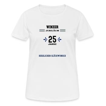 Winzer 25 Jahre Jubiläum 25. jähriges Jubilaeum - Frauen T-Shirt atmungsaktiv - Weiß - Vorne - AI Model Female 172 dark (172cm)