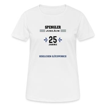 Spengler 25 Jahre Jubiläum 25. jähriges Jubilaeum - Frauen T-Shirt atmungsaktiv - Weiß - Vorne - AI Model Female 172 dark (172cm)