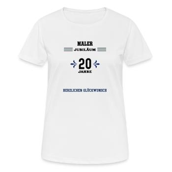 Maler 20 Jahre Jubiläum zwanzig jähriges Jubilaeum - Frauen T-Shirt atmungsaktiv - Weiß - Vorne - AI Model Female 172 dark (172cm)