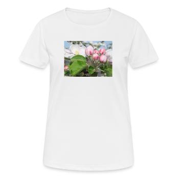Branches de pommiers en fleurs Printemps Été - T-shirt respirant Femme - blanc - Devant - AI Model Female 172 dark (172cm)