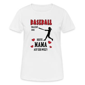 Baseball Spielerin Mama Baseballerin Mutter Frau - Frauen T-Shirt atmungsaktiv - Weiß - Vorne - AI Model Female 172 dark (172cm)