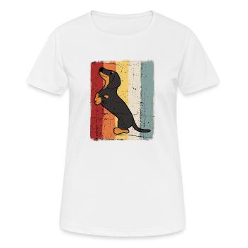 Dachshund retro dachshund dachshund shorthaired dachshund - Women's Breathable T-Shirt - white - Front - AI Model Female 172 dark (172cm)