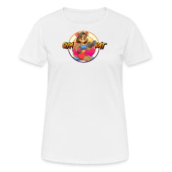 GYM RAT - Frauen T-Shirt atmungsaktiv - Weiß - Vorne - AI Model Female 172 dark (172cm)