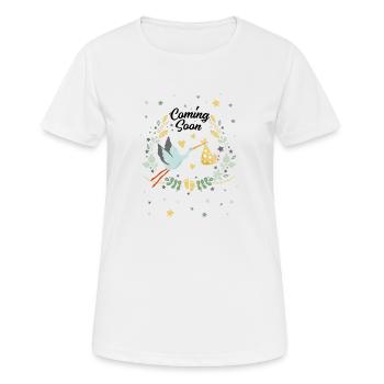 Bébé à venir bientôt - T-shirt respirant Femme - blanc - Devant - AI Model Female 172 dark (172cm)