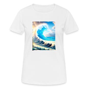Perfect Wave #002f - Frauen T-Shirt atmungsaktiv - Weiß - Vorne - AI Model Female 172 dark (172cm)