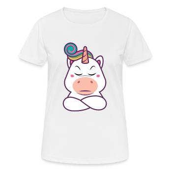 Bockiges Einhorn Geschenk - Frauen T-Shirt atmungsaktiv - Weiß - Vorne - AI Model Female 172 dark (172cm)