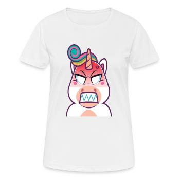 Angry Unicorn T-shirt Gift Evil Gift - Women's Breathable T-Shirt - white - Front - AI Model Female 172 dark (172cm)