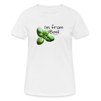 Basilikum Kraeuter Greenblack - Frauen T-Shirt atmungsaktiv - Weiß - Vorne - AI Model Female 172 dark (172cm)