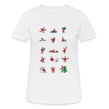 -Weihnachtsmänner - Frauen T-Shirt atmungsaktiv - Weiß - Vorne - AI Model Female 172 dark (172cm)