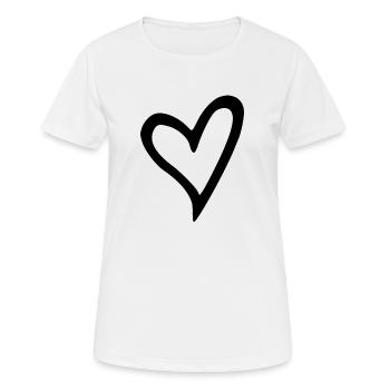 Heart black - Women's Breathable T-Shirt - white - Front - AI Model Female 172 dark (172cm)