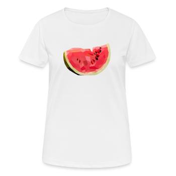 Melone Melon im Polygon Stil - Frauen T-Shirt atmungsaktiv - Weiß - Vorne - AI Model Female 172 dark (172cm)