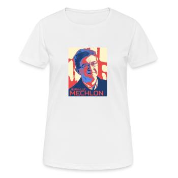 Mélenchon Elections Présidentielles 2022 - T-shirt respirant Femme - blanc - Devant - AI Model Female 172 dark (172cm)