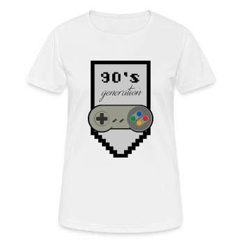 90er Generation - Frauen T-Shirt atmungsaktiv - Weiß - Vorne - AI Model Female 172 dark (172cm)