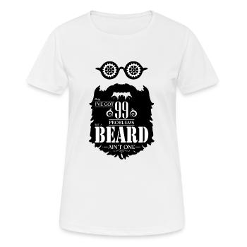 99 Problèmes Barbe - T-shirt respirant Femme - blanc - Devant - AI Model Female 172 dark (172cm)