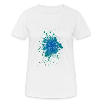 Couleur Bleu Splash - T-shirt respirant Femme - blanc - Devant - AI Model Female 172 dark (172cm)