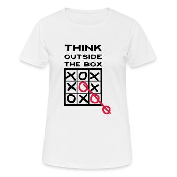 Think outside the box, creative thinking, thoughts - Women's Breathable T-Shirt - white - Front - AI Model Female 172 dark (172cm)