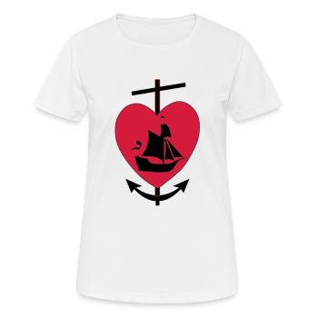 glauben hoffnung lieb - Frauen T-Shirt atmungsaktiv - Weiß - Vorne - AI Model Female 172 dark (172cm)