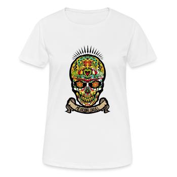 mexikanischer Schädel mexikanischer Schädel Kran Bandero - Frauen T-Shirt atmungsaktiv - Weiß - Vorne - AI Model Female 172 dark (172cm)