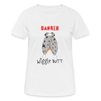Aussie Danger Wiggle Butt - Frauen T-Shirt atmungsaktiv - Weiß - Vorne - AI Model Female 172 dark (172cm)