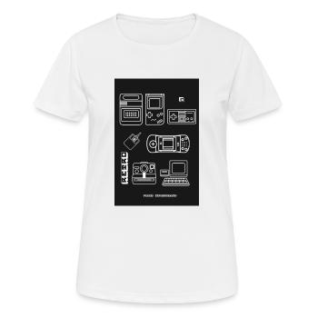 poster retro games console nerd 8bit pc games LOL - Women's Breathable T-Shirt - white - Front - AI Model Female 172 dark (172cm)