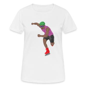 Skate Skating Roller Skating Inline Skates Sport - Women's Breathable T-Shirt - white - Front - AI Model Female 172 dark (172cm)
