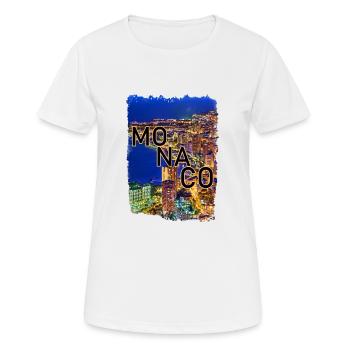 Monaco - Frauen T-Shirt atmungsaktiv - Weiß - Vorne - AI Model Female 172 dark (172cm)
