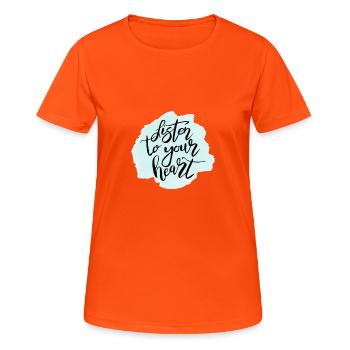 Écoutez votre coeur! - T-shirt respirant Femme - orange néon - Devant - AI Model Female 172 dark (172cm)